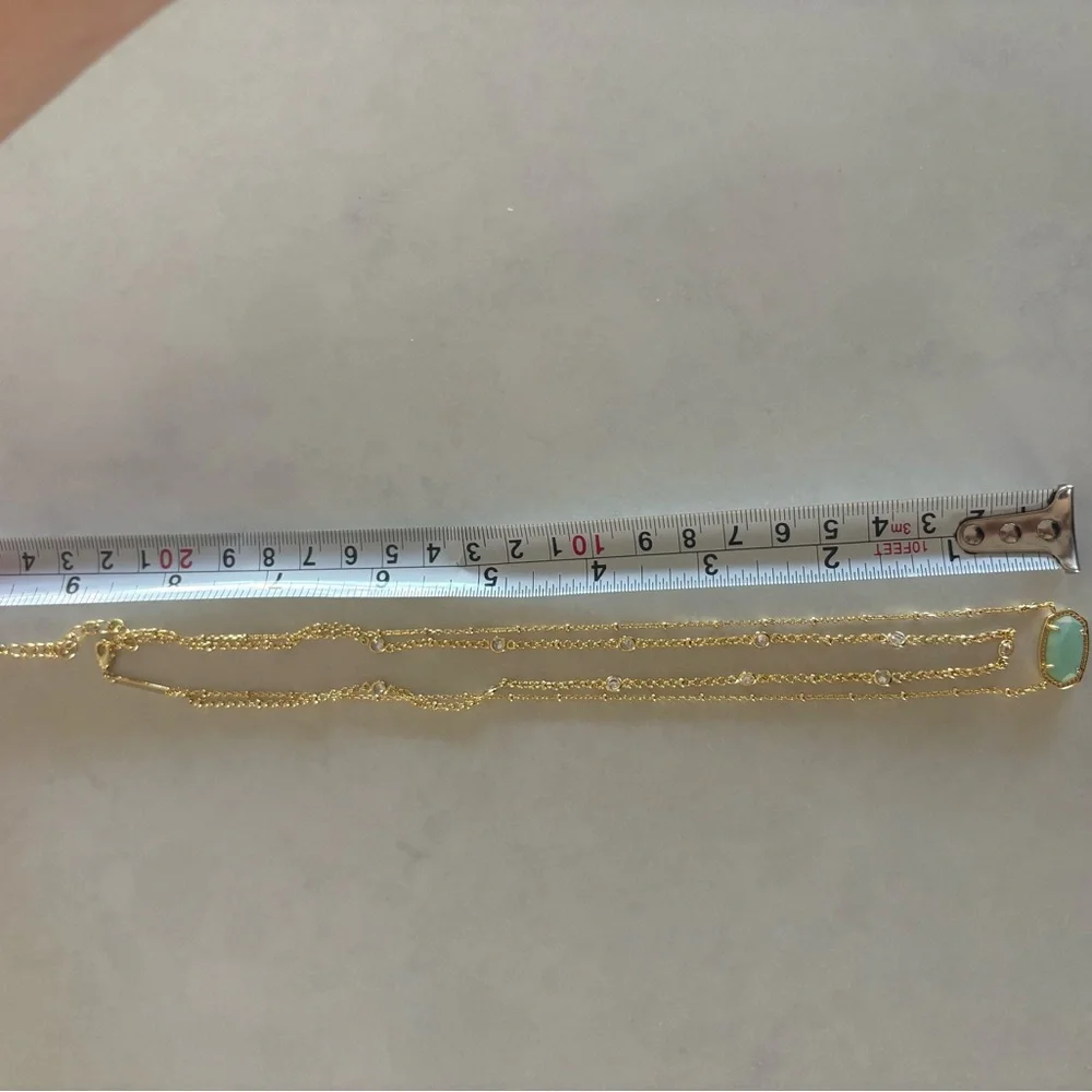 Kendra Scott - Gold Plated Necklace with Aqua Green Stone - Picture 5 of 5